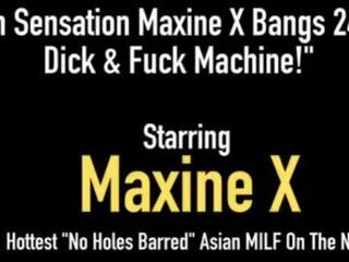 Buah dada besar asia maxine x alat kemaluan wanita keparat 24 inci cotok & mechanical apaan toy&excl;