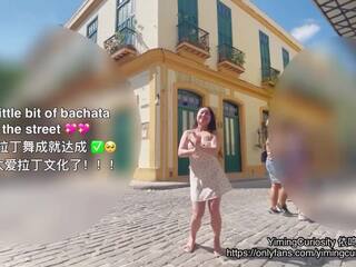 YimingCuriosity依鸣 - Havana Sunset xxx clip Vlog / Asian Chinese strumpet rough blowjob and doggy on balcony!