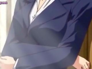 Groovy anime babes rubbing their boobs
