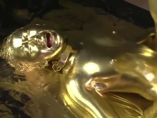Oro bodypaint scopata giapponese sporco film