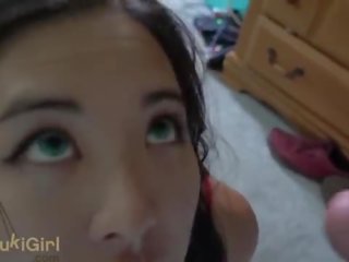 FACE SOAKED IN CUM &commat;Andregotbars Brutal throatfuck for asian young lady in her pajamas POV