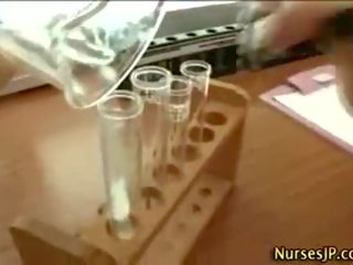 Naughty oriental nurse gets gorgeous semen shot