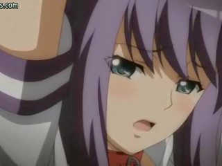 Hentai schoolgirl gets boobs rubbed hard
