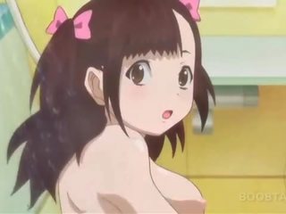 Badkamer anime x nominale video- met onschuldig tiener naakt tiener
