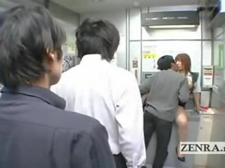 Bizar japans post kantoor offers rondborstig oraal xxx video- geldautomaat