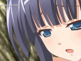 Lauke kietas šūdas scena su anime paauglys nešvankus filmas lėlė