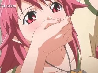 Kulay-rosas buhok anime goddess puke fucked laban sa ang